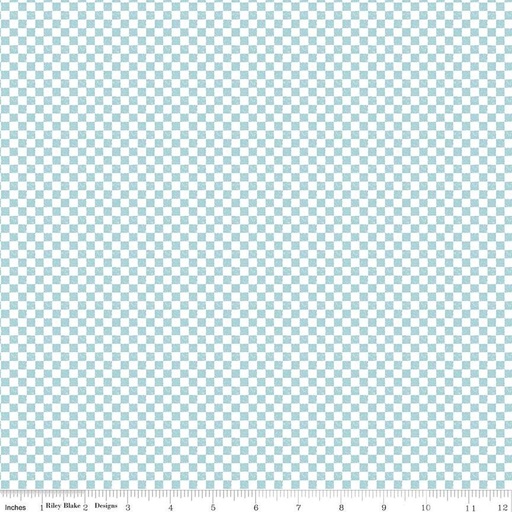 [C820-AQUA] Check Please! by Riley Blake Designs - 1/4" Check Aqua