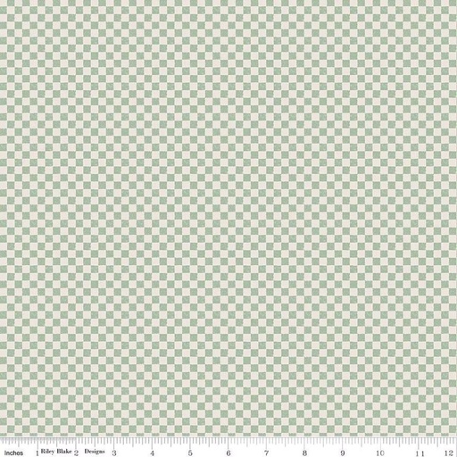 [C825-SAGE] Check Please! by Riley Blake Designs - 1/4" Check Ivory Sage