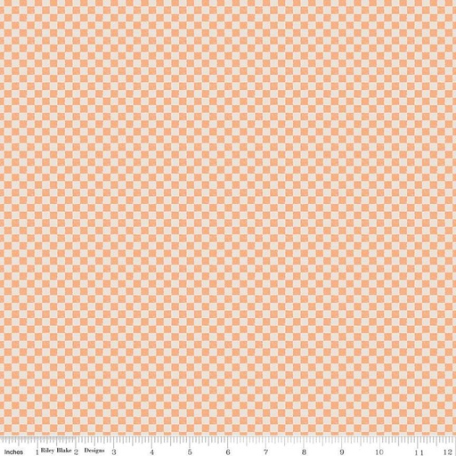 [C825-MARMALADE] Check Please! by Riley Blake Designs - 1/4" Check Ivory Marmalade