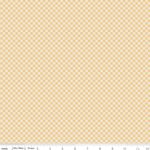 [C825-HONEY] Check Please! by Riley Blake Designs - 1/4" Check Ivory Honey