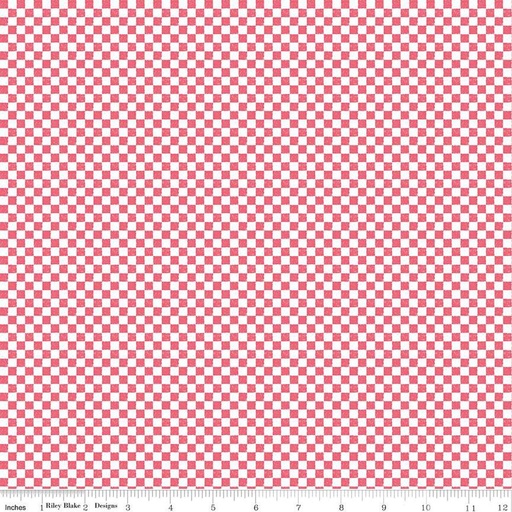 [C820-TEAROSE] Check Please! by Riley Blake Designs - 1/4" Check Tea Rose