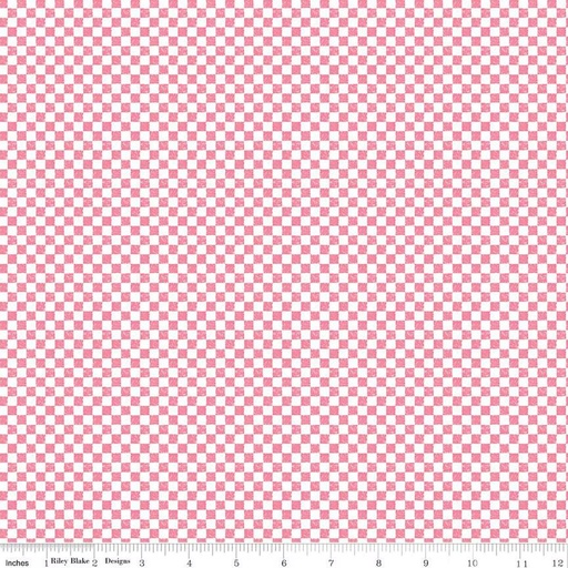 [C820-SUGARPINK] Check Please! by Riley Blake Designs - 1/4" Check Sugar Pink
