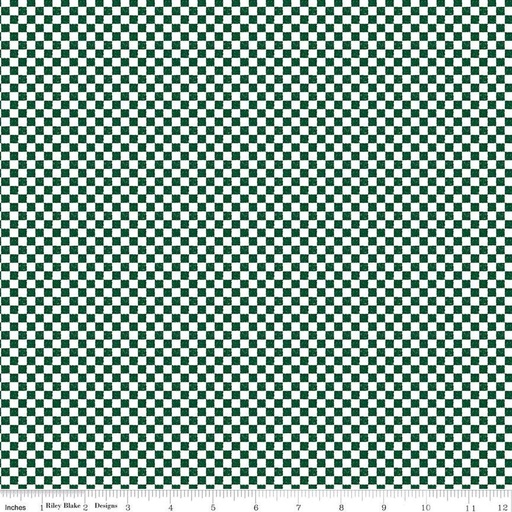 [C820-CHRISTMASGREEN] Check Please! by Riley Blake Designs - 1/4" Check Christmas Green