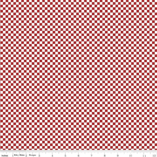 [C820-BARNRED] Check Please! by Riley Blake Designs - 1/4" Check Barn Red