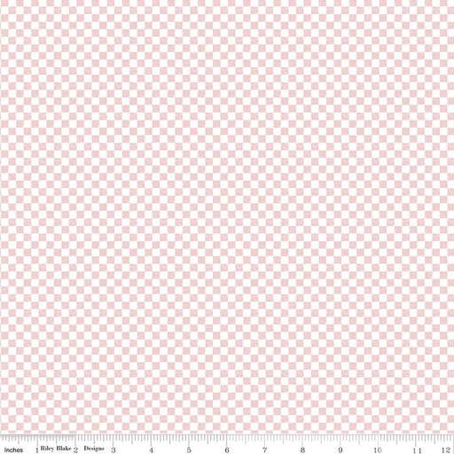 [C820-BABYPINK] Check Please! by Riley Blake Designs - 1/4" Check Baby Pink