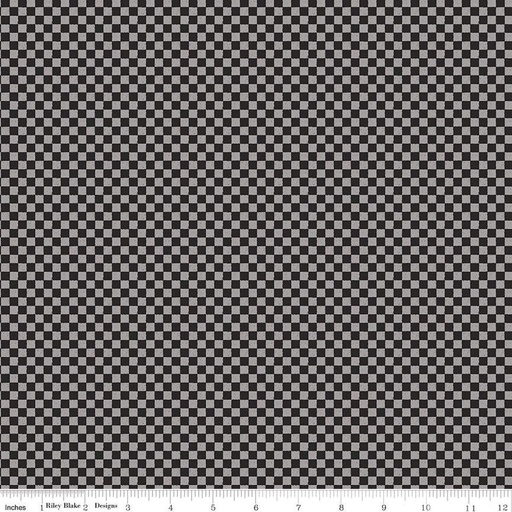 [C830-BLACK] Check Please! by Riley Blake Designs - 1/4" Check Tone on Tone Black
