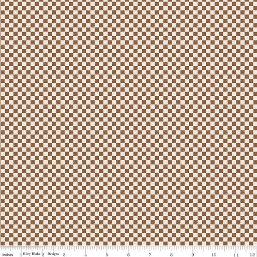 [C825-TEDDYBEAR] Check Please! by Riley Blake Designs - 1/4" Check Ivory Teddy Bear