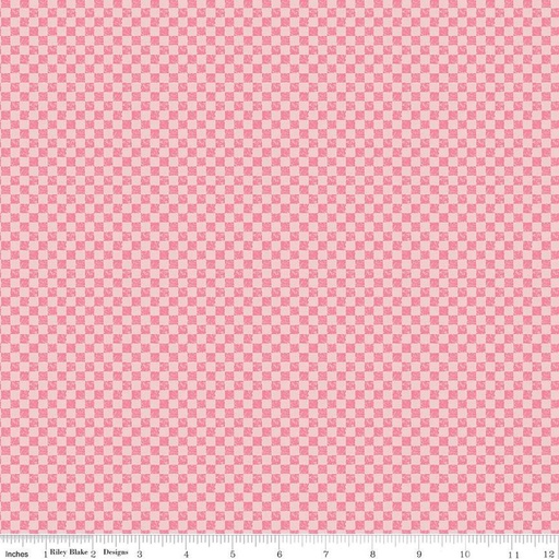 [C830-SUGARPINK] Check Please! by Riley Blake Designs - 1/4" Check Tone on Tone Sugar Pink