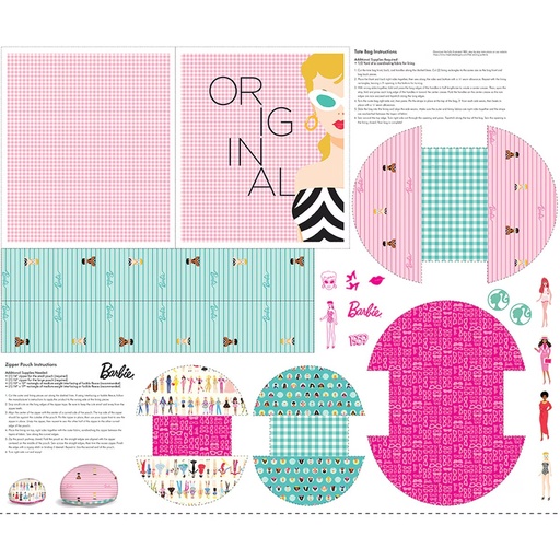 [PD15027-PANEL] Barbie World Bag Panel by Riley Blake Designs