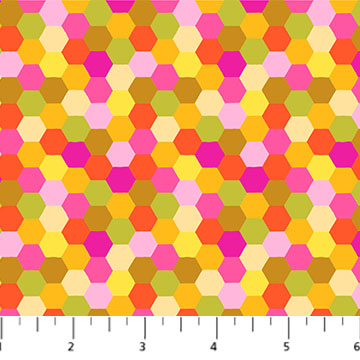 [AMT111-52C] Piecework by Anna Maria - Hexagons in Citrus