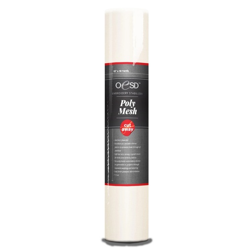 [HBC15-15] OESD - PolyMesh Cut Away White 15in x 10yd