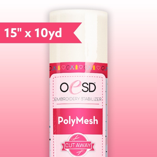 [HBC15-15] OESD - Polymesh CutAway White 15in x 10yd