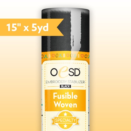 [HBFW-15B] [HBFW-15B] Fusible Woven Black 15"x5yards