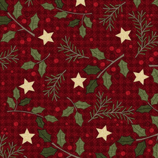 [MASF10894-R] Holly Jolly Flannel by Bonnie Sullivan - Holly in Red