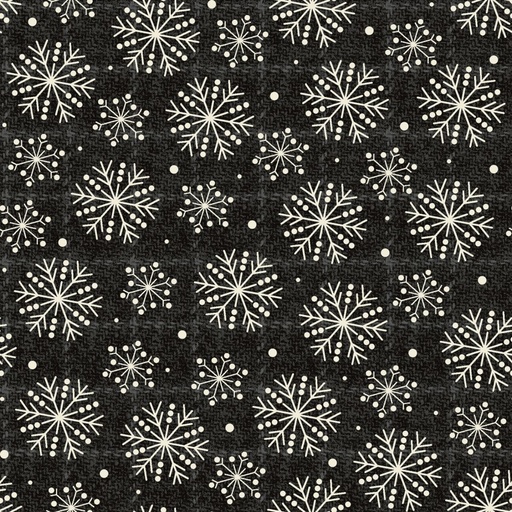 [MASF10895-J] Holly Jolly Flannel by Bonnie Sullivan - Snowflakes in Black