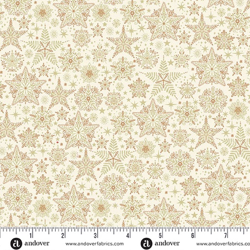 [MU-106-Q] Good Tidings by Makower UK - Frosty in Cream