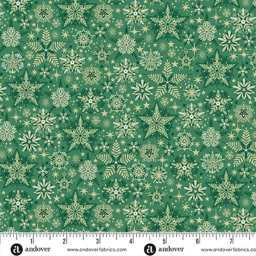 [MU-106-G] Good Tidings by Makower UK - Frosty in Green