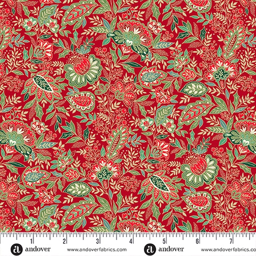 [MU-104-R] Good Tidings by Makower UK - Sarasa in Red