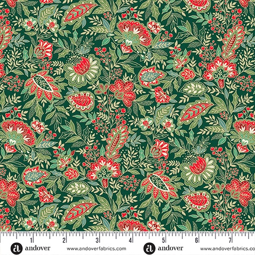[MU-104-G] Good Tidings by Makower UK - Sarasa in Green