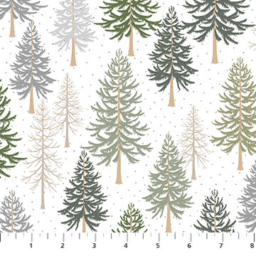 [91029M-10] Snowfall by Pippa Shaw - Trees in White