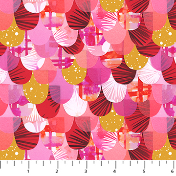[91060-56ORANGE] Painted Garden by Josephine Kimberling - Clamshells Multi