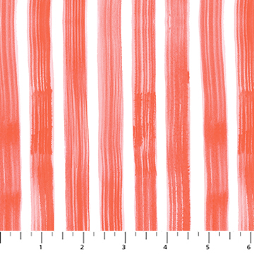[91062-20CORAL] Painted Garden by Josephine Kimberling - Stripe in Coral
