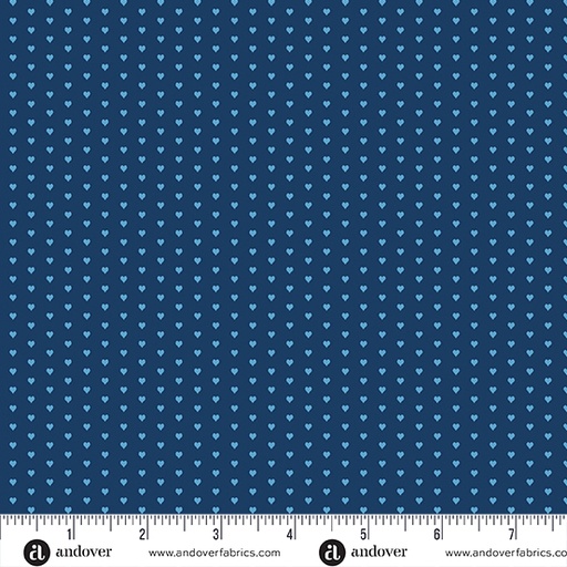 [A-1233-B] Mini Heart by Andover Fabrics - Blue