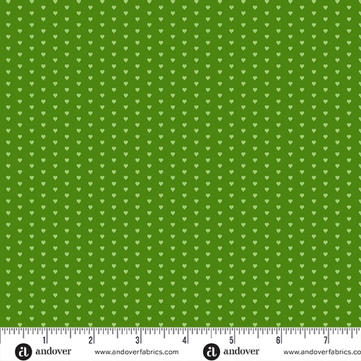 [A-1233-G] Mini Heart by Andover Fabrics - Green