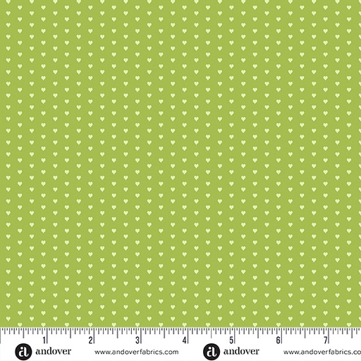 [A-1233-V] Mini Heart by Andover Fabrics - Bright Green