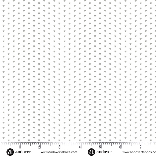 [A-1233-W] Mini Heart by Andover Fabrics - Gray