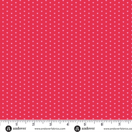 [A-1233-LR] Mini Heart by Andover Fabrics - Light Red