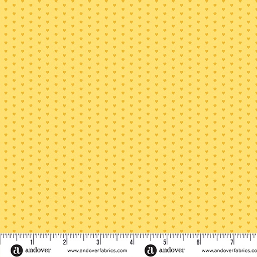 [A-1233-Y] Mini Heart by Andover Fabrics - Yellow