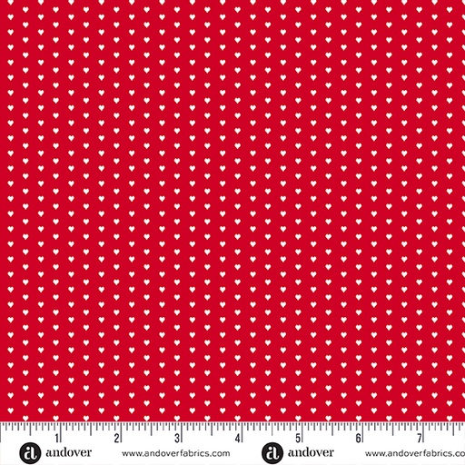 [A-1233-R] Mini Heart by Andover Fabrics - Red