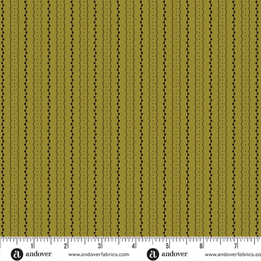 [A-1264-V] Little Gems by Andover Fabrics - Geo Stripe in Pickle
