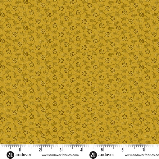 [A-1265-Y] Little Gems by Andover Fabrics - Floral Dot in Grellow