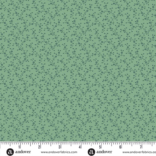 [A-1271-T] Little Gems by Andover Fabrics - Vine in Soft Teal
