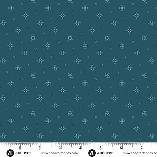 [A-1273-T] Little Gems by Andover Fabrics - Whirly Gigi in Indigo