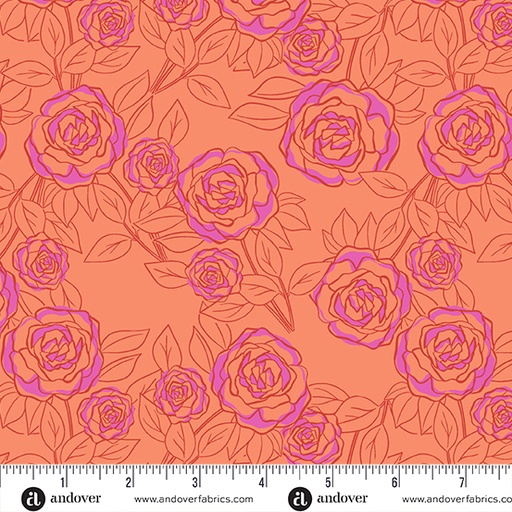 [A-1179-O] Color Me Pretty by Stephanie Organes - Rose Bloom in Coral