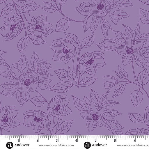[A-1180-P] Color Me Pretty by Stephanie Organes - Flora in Lavender