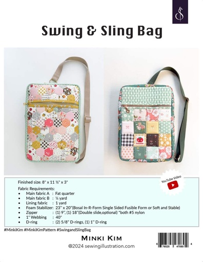[P178-SIBP1] Paper Pattern - Swing and Sling Bag by Minki Kim