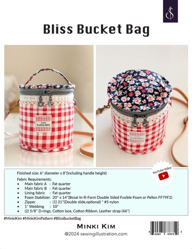 [P178-SIBP4] Paper Pattern - Bliss Bucket Bag by Minki Kim