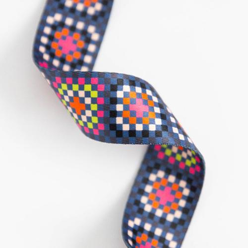 [SSCWEB 30] 1" Webbing - Granny Square in Night