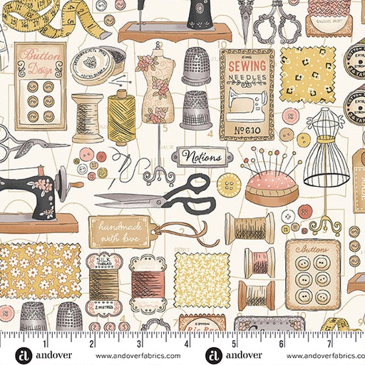 [MU-131-Q] Atelier by Makower UK - Couture in Cream