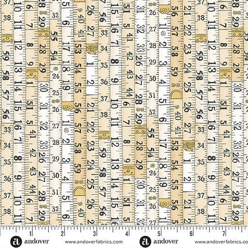 [MU-136-Q] Atelier by Makower UK - Measurements in Cream