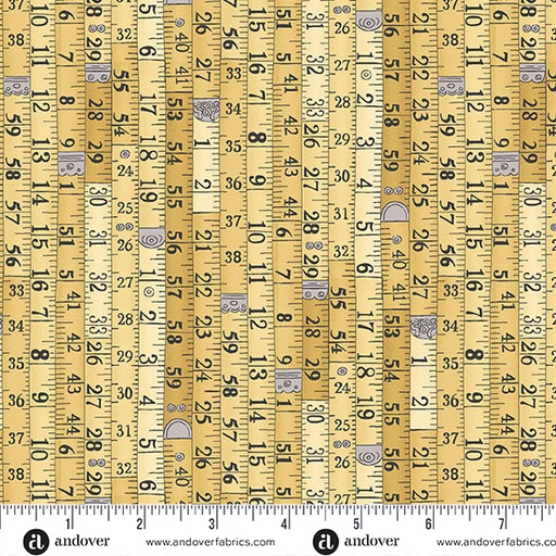 [MU-136-Y] Atelier by Makower UK - Measurements in Yellow