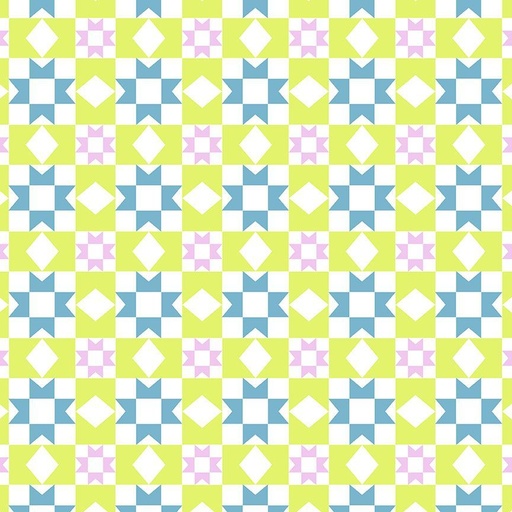 [DFG3284] Stitch & Glow by Dear Stella - Vivid Patchwork in White