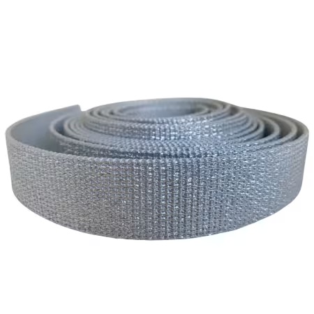 [SHH-GLTWEBSLVBTY] Glitter Webbing - Silver By the Yard