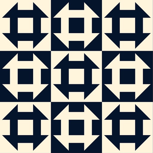 [54882-2] Perfect Points II by Whistler Studios - Churn Dash in Navy