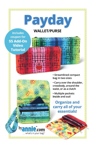 [PBA302] Paper Pattern - Payday from ByAnnie - Pattern for Purse/Wallet
