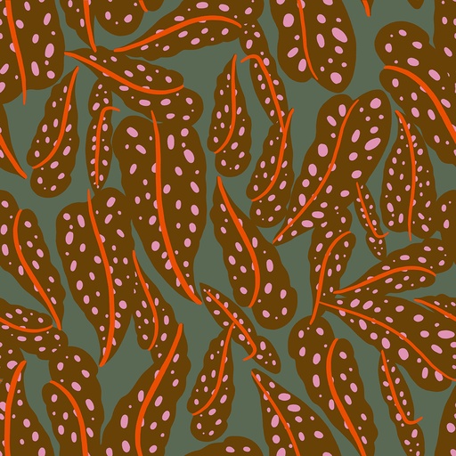 [RS5187 12] Calathea by Ruby Star Society – Overlapping Leaves in Cocoa